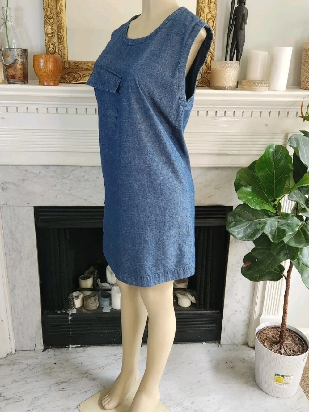 Kate Spade Saturday Denim Dress Shift Size Medium Scandanavian Clean Girl